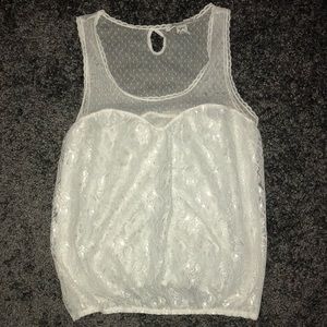 White Lacey Tank